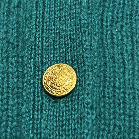Vtg Pendleton Button Cardigan 100% Virgin Wool Teal Green Sweater Women's Size M - Picture 4 of 8